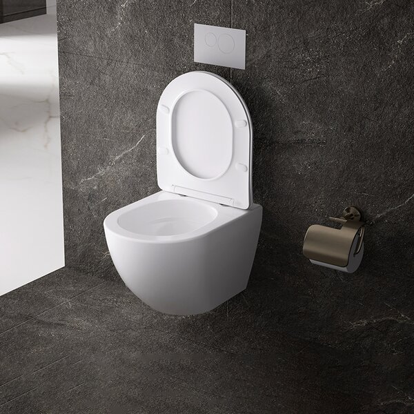 BPS-koupelny Závesná WC misa so SoftClose sedadlom NERO WH 03, biela
