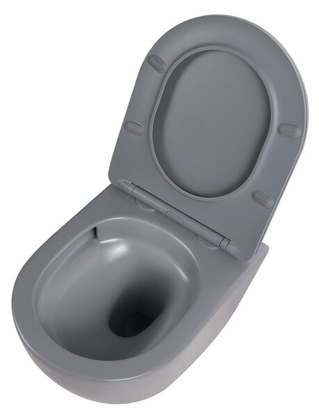 BPS-koupelny Závesná WC misa so SoftClose sedadlom FLOW MTGR TR 03, sivá matná