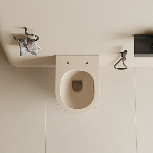 BPS-koupelny Závesná WC misa so SoftClose sedadlom LUMA CAP RIM 03, cappuccino