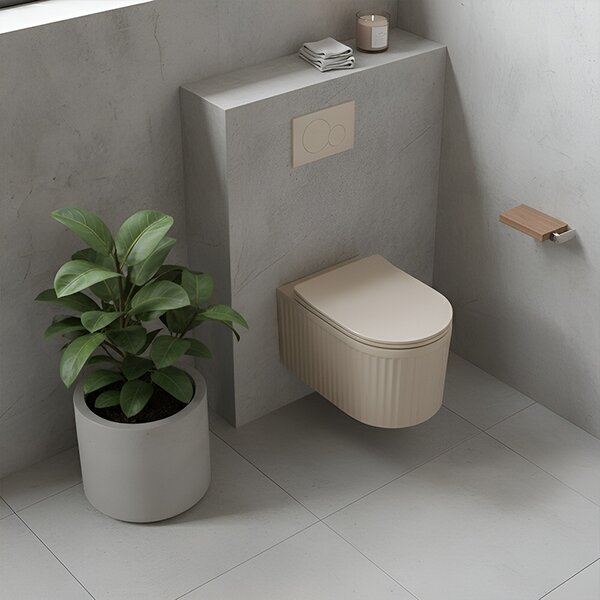BPS-koupelny Závesná WC misa so SoftClose sedadlom LUMA CAP RIM 03, cappuccino