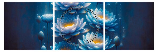 Obraz - Lekná pod hladinou (s hodinami) (90x30 cm)