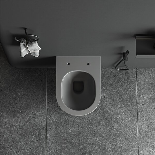 BPS-koupelny Závesná WC misa so SoftClose sedadlom LUMA MTGR RIM 03, sivá mat