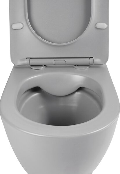 BPS-koupelny Závesná WC misa so SoftClose sedadlom MIZU MTGR RIM 03, sivá
