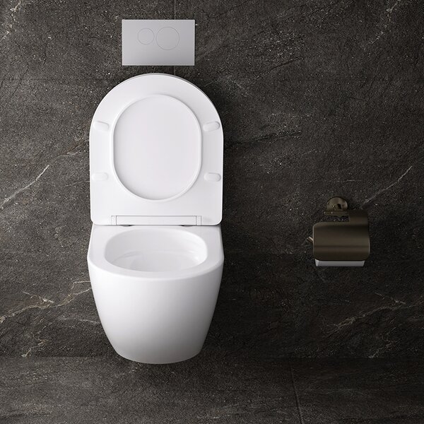 BPS-koupelny Závesná WC misa so SoftClose sedadlom NERO WH 03, biela