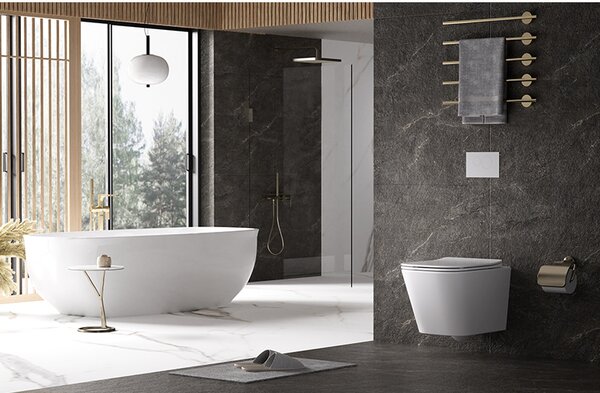 BPS-koupelny Závesná WC misa so SoftClose sedadlom AQUA WH 03, biela