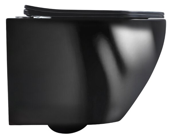 BPS-koupelny Závesná WC misa so SoftClose sedadlom MIZU BL RIM 03, čierna