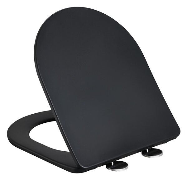 BPS-koupelny Závesná WC misa so SoftClose sedadlom MIZU BL RIM 03, čierna