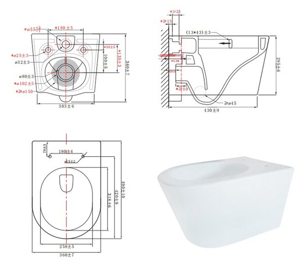 BPS-koupelny Závesná WC misa so SoftClose sedadlom ELITE WH 02, biela