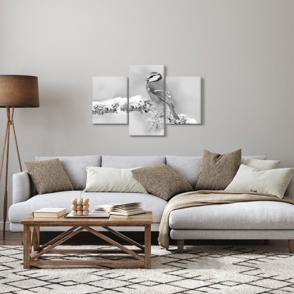 Obraz - Vtáčik na vetve (90x60 cm)