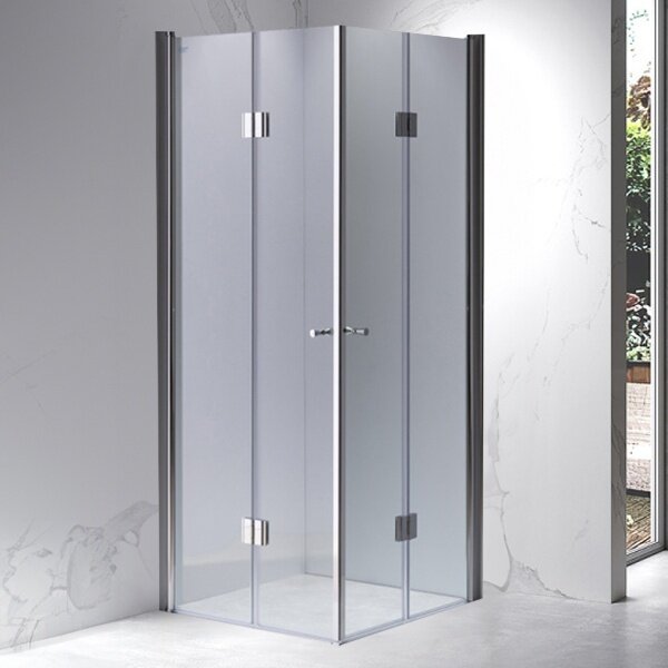BPS-koupelny Štvorcový sprchový kút KZ1290C 100x100 chróm/transparent + vanička SXL02C BL čierna