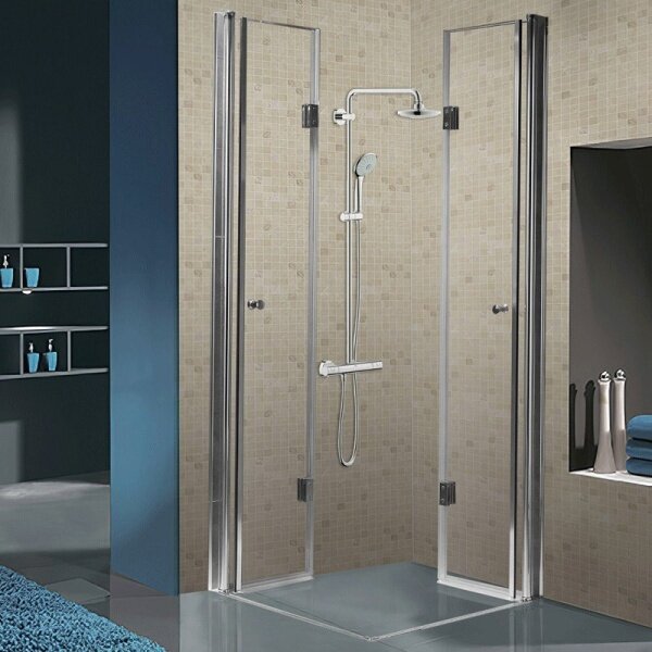 BPS-koupelny Štvorcový sprchový kút KZ1290C 100x100 chróm/transparent + vanička ST06A WH biela