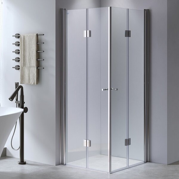 BPS-koupelny Štvorcový sprchový kút KZ1290C 100x100 chróm/transparent + vanička ST06A WH biela
