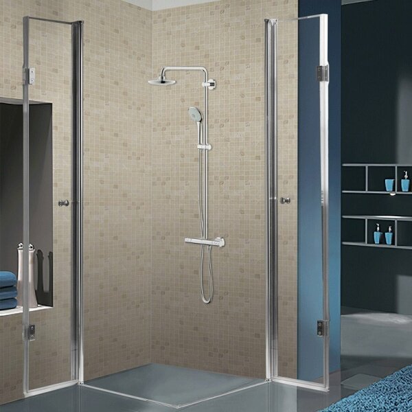 BPS-koupelny Štvorcový sprchový kút KZ1290C 100x100 chróm/transparent + vanička ST06A WH biela