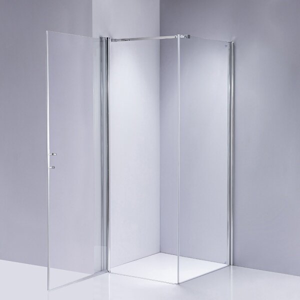 BPS-koupelny Štvorcový sprchový kút KZ1190B 90x90 chróm/transparent + vanička RIKO BL čierna