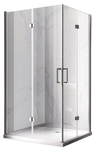 BPS-koupelny Obdĺžnikový sprchovací kút KZ13A 100x90 chróm/transparent + vanička ST04A biela