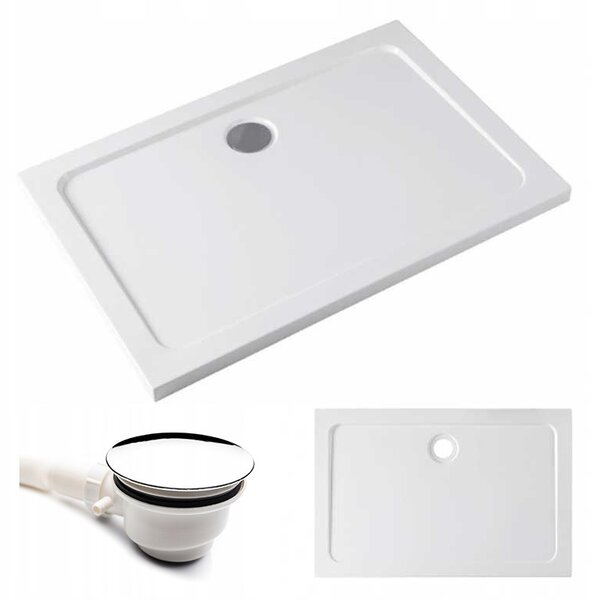 BPS-koupelny Obdĺžnikový sprchovací kút KZ13A 100x90 chróm/transparent + vanička ST04A biela