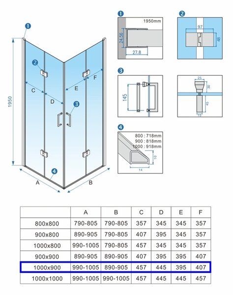 BPS-koupelny Obdĺžnikový sprchovací kút KZ13A 100x90 chróm/transparent + vanička ST04A biela