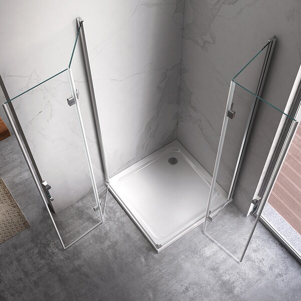BPS-koupelny Obdĺžnikový sprchovací kút KZ13A 100x90 chróm/transparent + vanička ST04A biela