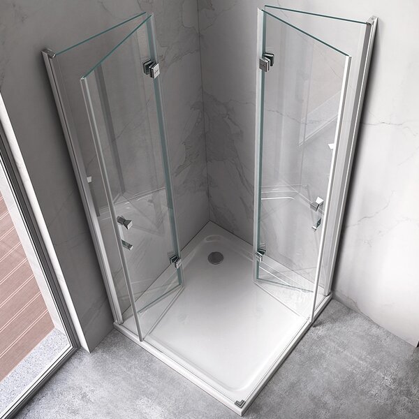 BPS-koupelny Obdĺžnikový sprchovací kút KZ13A 100x90 chróm/transparent + vanička ST04A biela