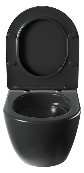 BPS-koupelny Závesná WC misa so SoftClose sedadlom NERO MTB 03, čierna matná
