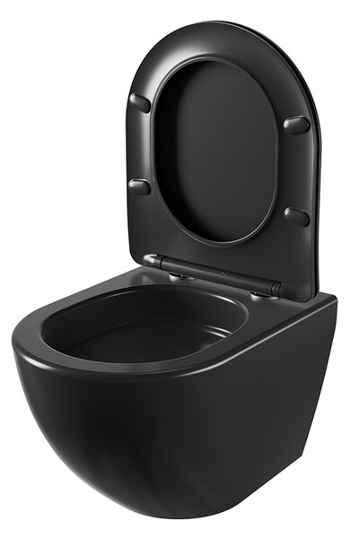 BPS-koupelny Závesná WC misa so SoftClose sedadlom NERO MTB 03, čierna matná