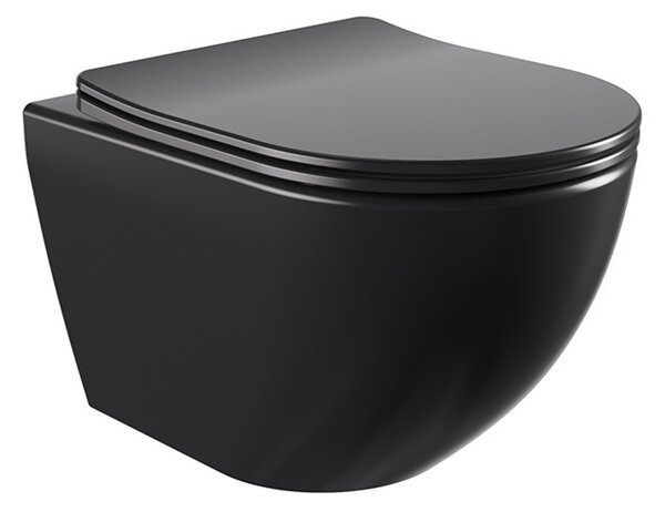 BPS-koupelny Závesná WC misa so SoftClose sedadlom NERO MTB 03, čierna matná