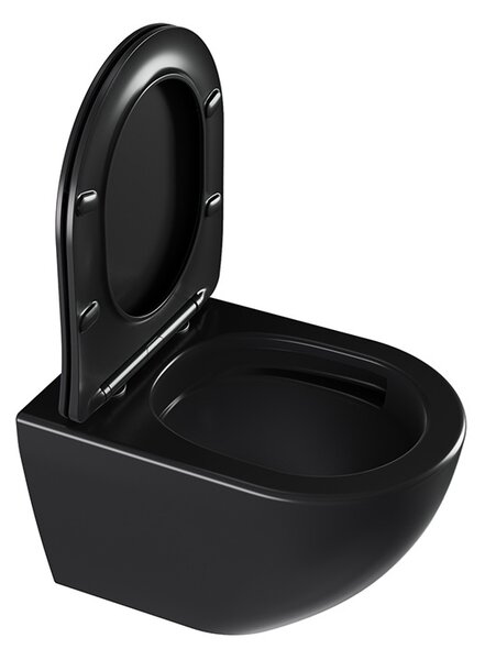 BPS-koupelny Závesná WC misa so SoftClose sedadlom NERO MTB 03, čierna matná