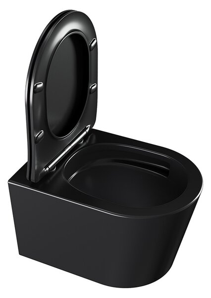 BPS-koupelny Závesná WC misa so SoftClose sedadlom ELITE MTB 03, čierna matná