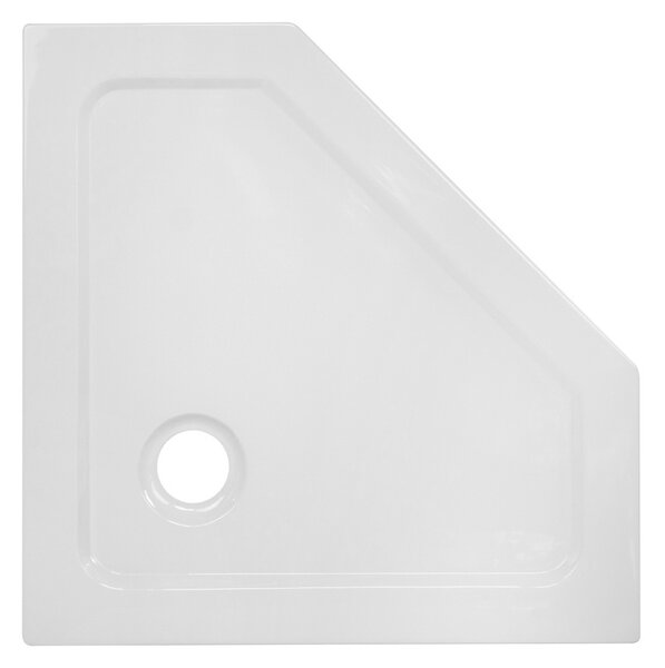 BPS-koupelny Päťuholníkový sprchový kút KZ4026A BL 80x80 čierna/transparent + vanička ST07A WH biela