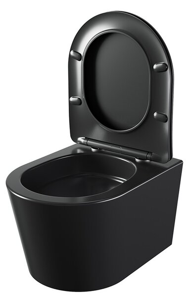 BPS-koupelny Závesná WC misa so SoftClose sedadlom ELITE MTB 03, čierna matná
