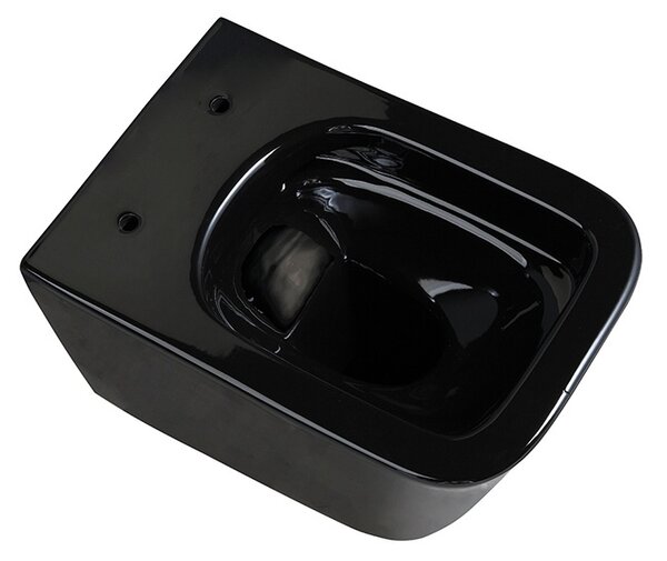 BPS-koupelny Závesná WC misa so SoftClose sedadlom RAIN BL RIM 03, čierna