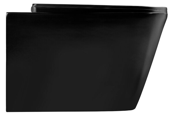 BPS-koupelny Závesná WC misa so SoftClose sedadlom RAIN MTB RIM 03, čierna mat
