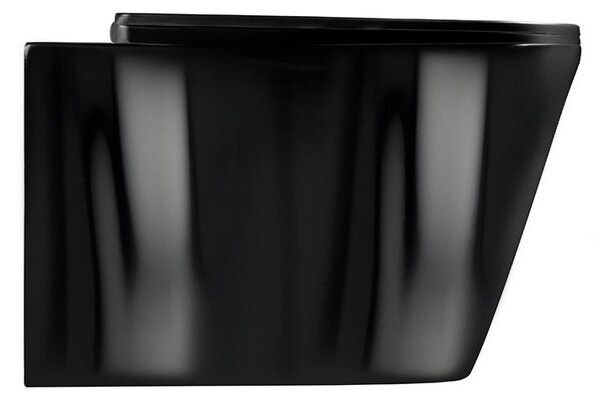 BPS-koupelny Závesná WC misa so SoftClose sedadlom RAIN BL RIM 03, čierna