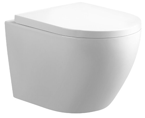BPS-koupelny Závesná WC misa so SoftClose sedadlom MIZU WH RIM 02, biela