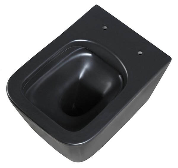 BPS-koupelny Závesná WC misa so SoftClose sedadlom RAIN MTB RIM 03, čierna mat