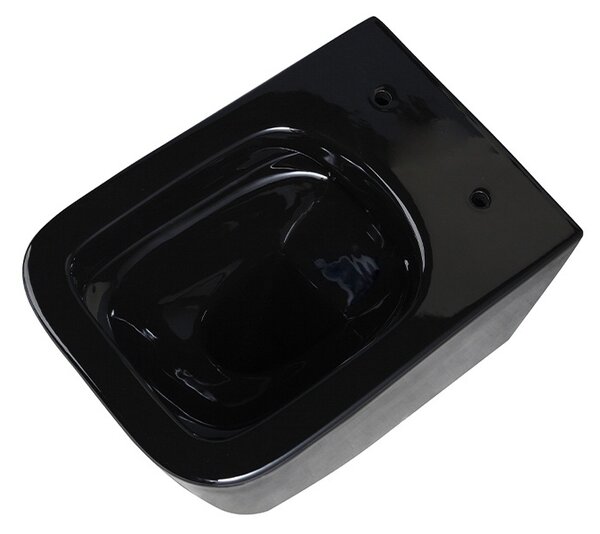 BPS-koupelny Závesná WC misa so SoftClose sedadlom RAIN BL RIM 03, čierna