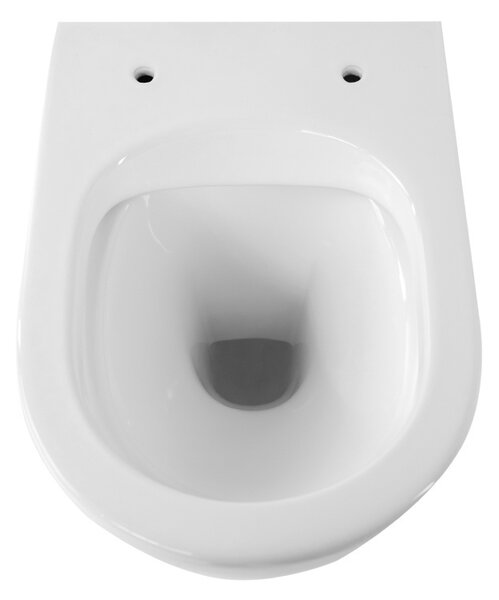 BPS-koupelny Závesná WC misa so SoftClose sedadlom PEAK WH GL RIM 02, biela matná/zlatý lem