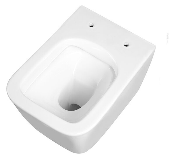 BPS-koupelny Závesná WC misa so SoftClose sedadlom RAIN WH GL RIM 03, biela/zlatý lem