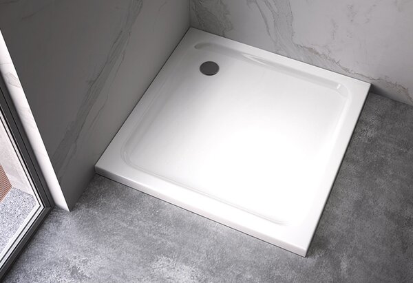 BPS-koupelny Štvorcový sprchový kút KZ93D 70x70 chróm/transparent + vanička ST02C WH biela