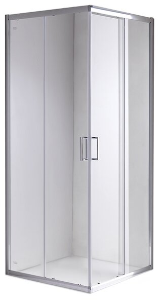 BPS-koupelny Štvorcový sprchový kút KZ93C 100x100 chróm/transparent + vanička ST06A WH biela