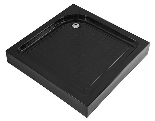 BPS-koupelny Štvorcový sprchový kút KZ93A 80x80 chróm/transparent + vanička SXL02A BL čierna