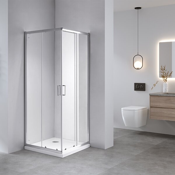 BPS-koupelny Štvorcový sprchový kút KZ93D 70x70 chróm/transparent + vanička ST02C WH biela