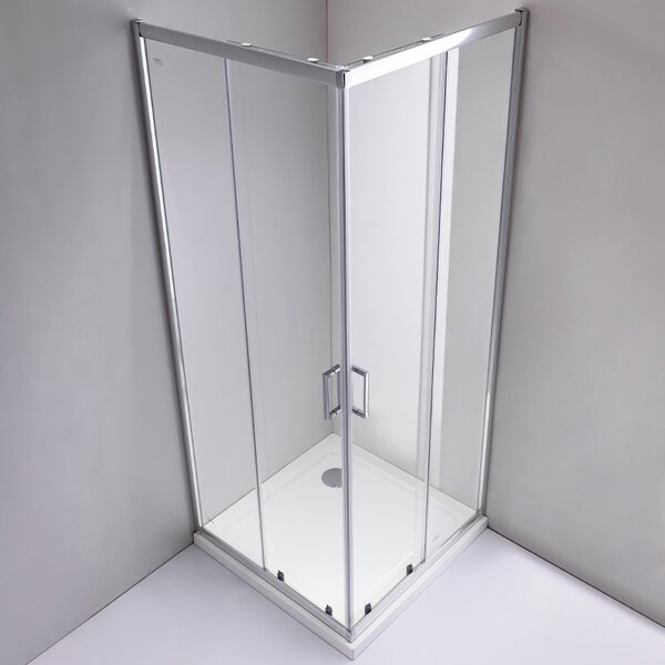 BPS-koupelny Štvorcový sprchový kút KZ93D 70x70 chróm/transparent + vanička ST02C WH biela