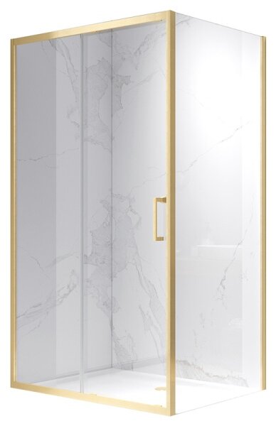 BPS-koupelny Obdĺžnikový sprchovací kút KZ103 GL BR 90x80 zlatý kartáčovaný/transparent - bez vaničky