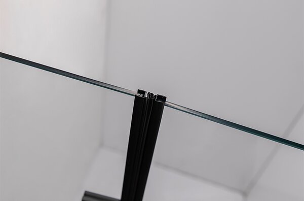 BPS-koupelny Zalamovacie otočné sprchové dvere SH01A BL 80 čierna/transparent pre inštaláciu do niky - bez vaničky