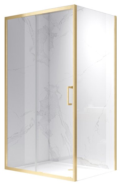 BPS-koupelny Obdĺžnikový sprchovací kút KZ103 GL BR 90x80 zlatý kartáčovaný/transparent - bez vaničky