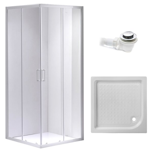 BPS-koupelny Štvorcový sprchový kút KZ93C 70x70 chróm/transparent + vanička SXL02A WH biela