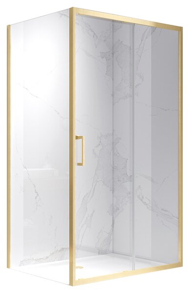 BPS-koupelny Obdĺžnikový sprchovací kút KZ103 GL BR 90x80 zlatý kartáčovaný/transparent - bez vaničky