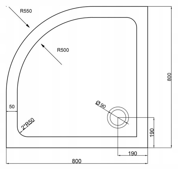 BPS-koupelny Štvrťkruhový sprchový kút KZ94A 80x80 cm chróm/transparent + vanička ST01A WH biela