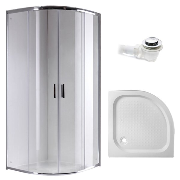 BPS-koupelny Štvrťkruhový sprchový kút KZ94A WH 80x80 cm biely/transparent + vanička SXL01A WH biela